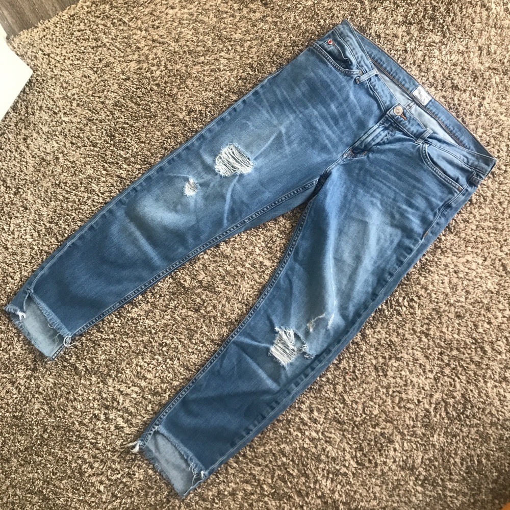 HUDSON Muse Crop Skinny Distressed Jeans